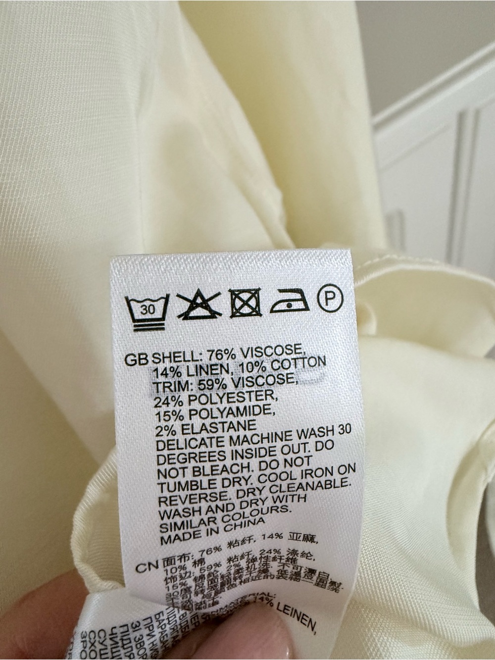 Reiss Isobel Popover Blouse in Pale Yellow - Picture 12 of 12